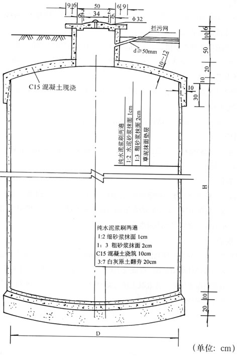 圆柱形水窖结构图